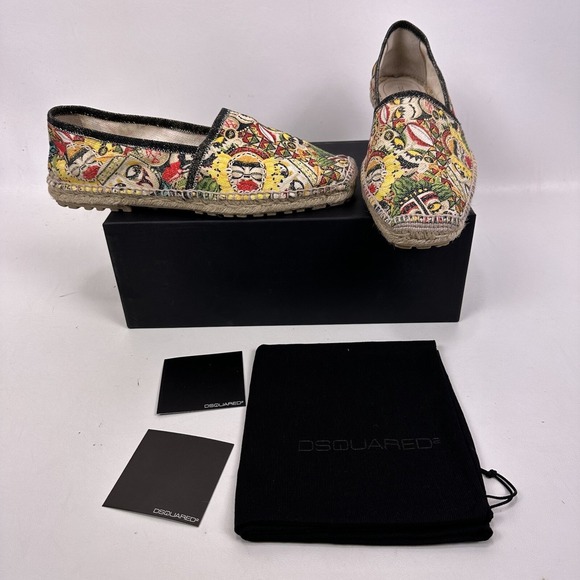 Dsquared2 Men's Espradille Shoes Graphic Art Print Size 44 EU 11 US